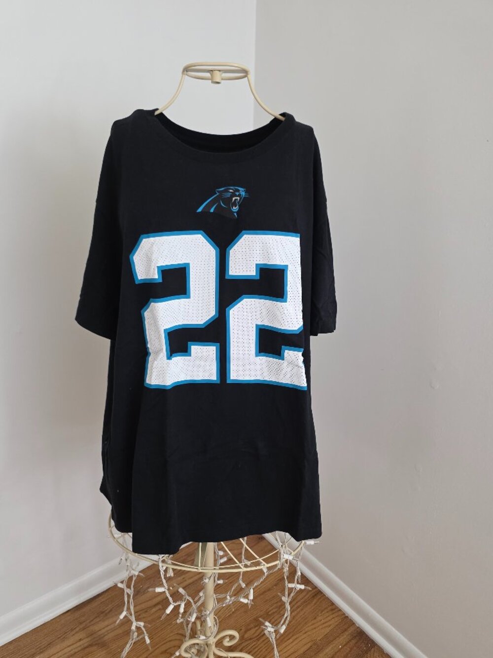 Nike Carolina Panthers Christian McCaffrey #22 T-Shirt 3XL Black NFL Football Te